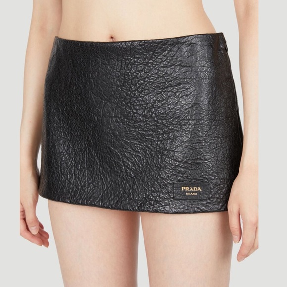 Prada Mini Nappa Leather Skirt - Picture 3 of 12